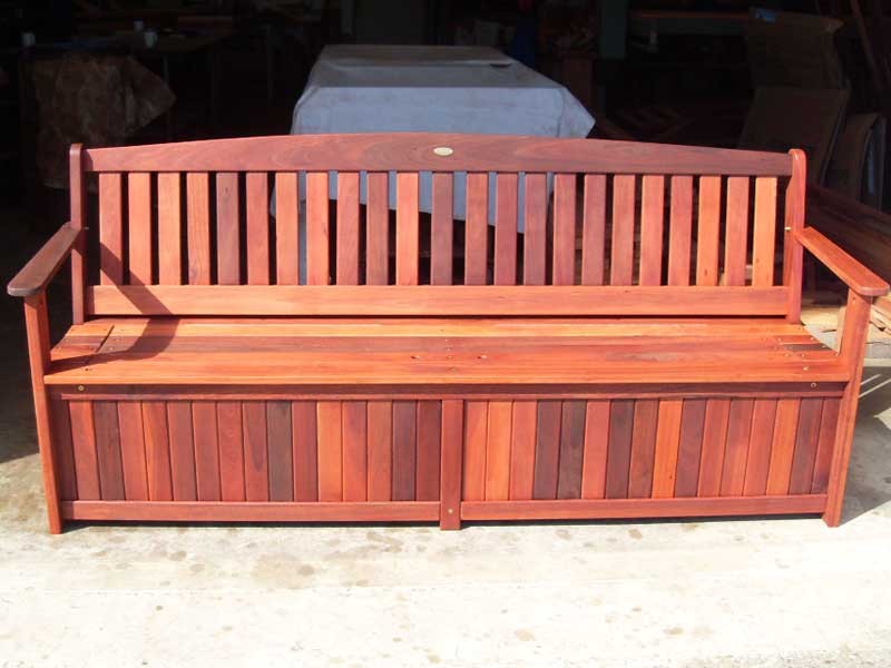 outdoor bench seating with storage